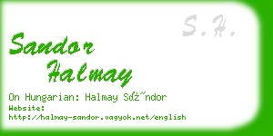 sandor halmay business card